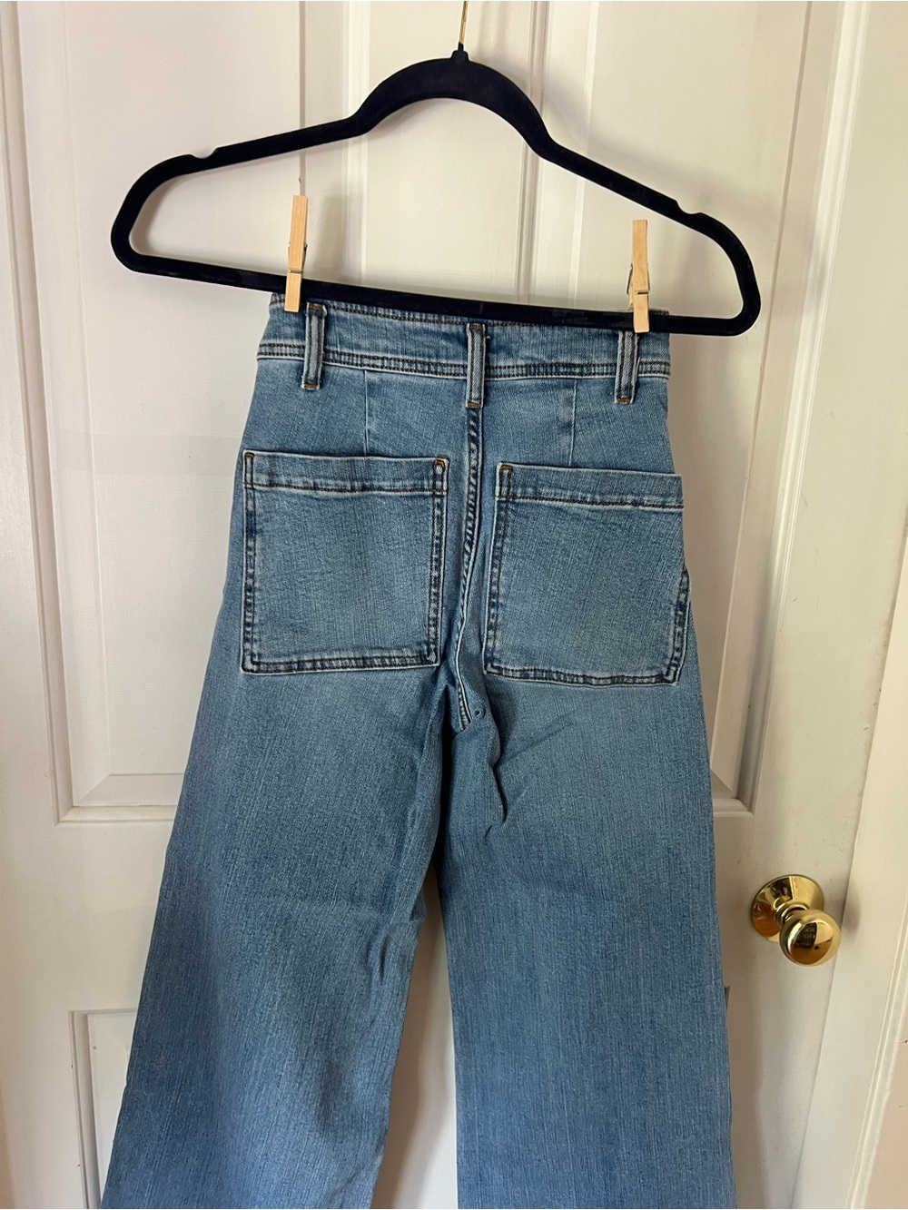 Zara Pale Blue Wide-Leg Flare Jeans - Picture 2 of 3